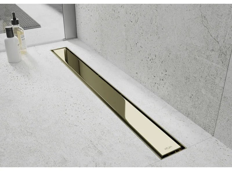 Mexen Flat nerezový sprchový žľab 50 cm (2v1) - vzor M13 , zlatá, 1510050-15