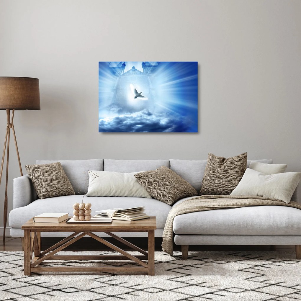 Sklenený obraz - Božia holubica (70x50 cm)
