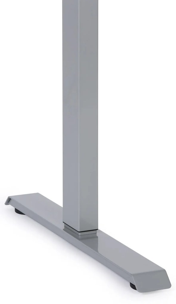 Ergonomický výškovo nastaviteľný stôl, 180x120 cm, 2 motory, L/P, sivá podnož, čerešňa