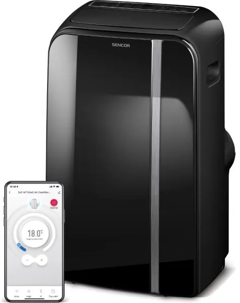 Sencor - Inteligentná mobilná klimatizácia 3v1 1450W/230V 12000 BTU Wi-Fi čierna + DO