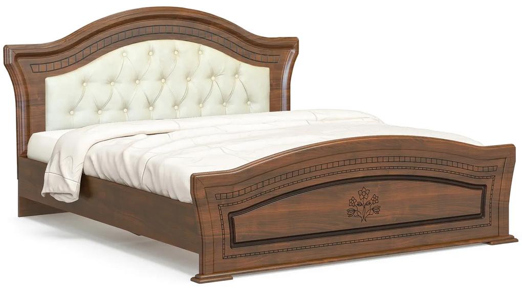 Rustikálna manželská posteľ s roštom Molis BC-160 160x200 cm - čerešňa portofino