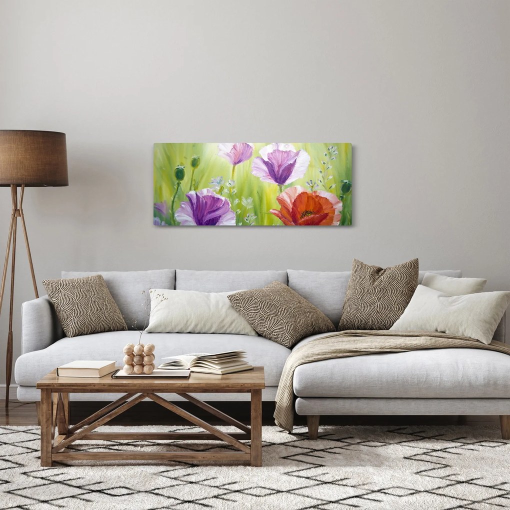 Obraz - Vlčie maky (120x50 cm)