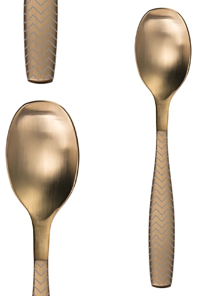 Príborový set 24 ks - Gaya All Satin zlatý - Chevron - 128499
