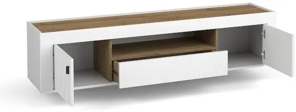 TV Stolík/Skrinka Mossana MO8 (biela). Akcia -20%. Vlastná spoľahlivá doprava až k Vám domov. 1096841