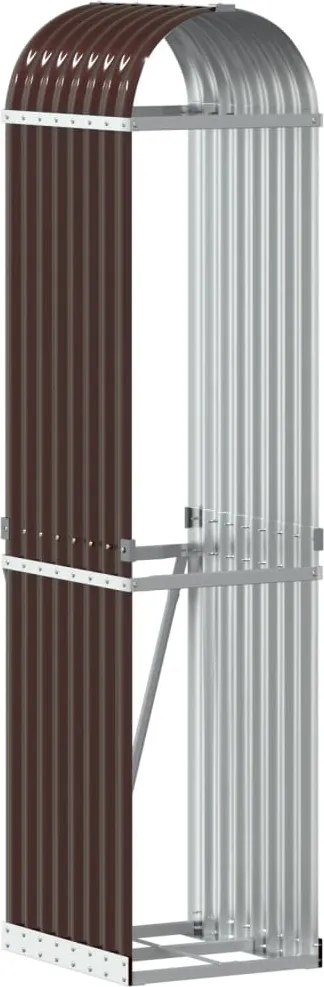 vidaXL Držiak na polená hnedý 40x45x170 cm pozinkovaná oceľ