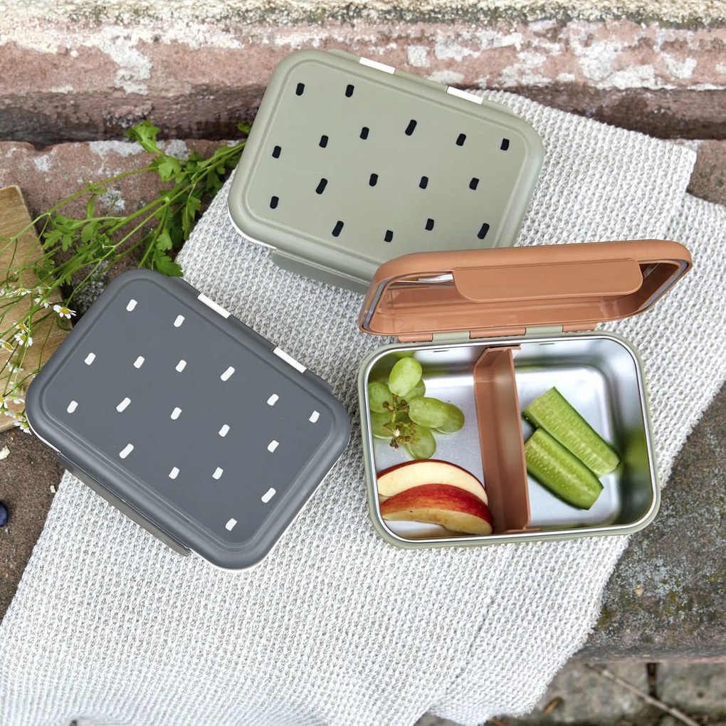 Antikorový desiatový box - Happy Prints midnight blue