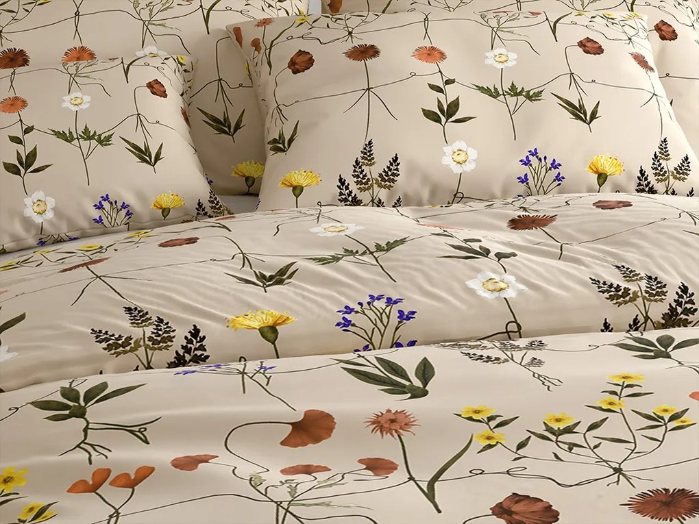 Obliečky z mikrovlákna HERBAR béžové Rozmer obliečky: 2 ks 70 x 90 cm | 200 x 220 cm