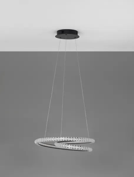 LED luster Ginevra 48 čierne