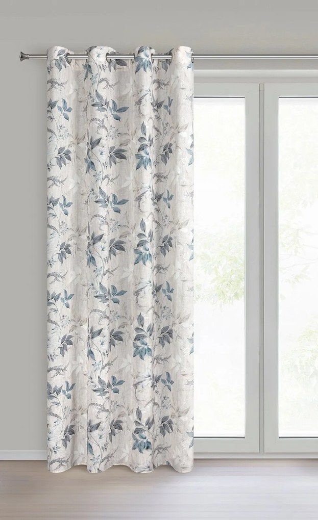 ZÁVES NA KRÚŽKOCH NICOLA 140X250 CM LISTY