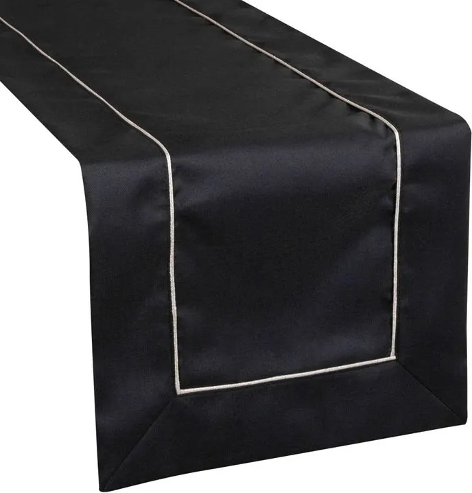 OBRUS MADELE 40 X 140 CM ČIERNY