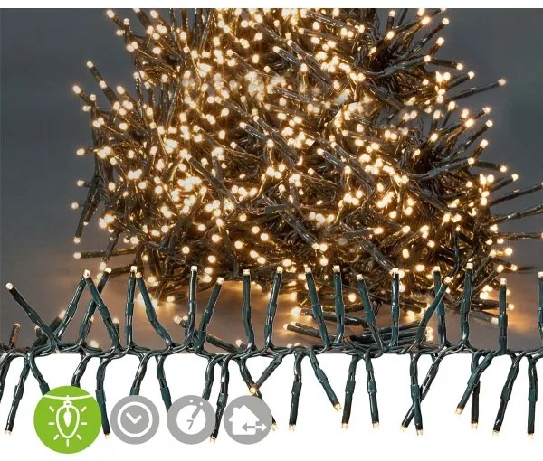 Nedis CLCS1512- LED Vonkajšia vianočná reťaz 1512xLED/7 funkcií 14m IP44 teplá biela