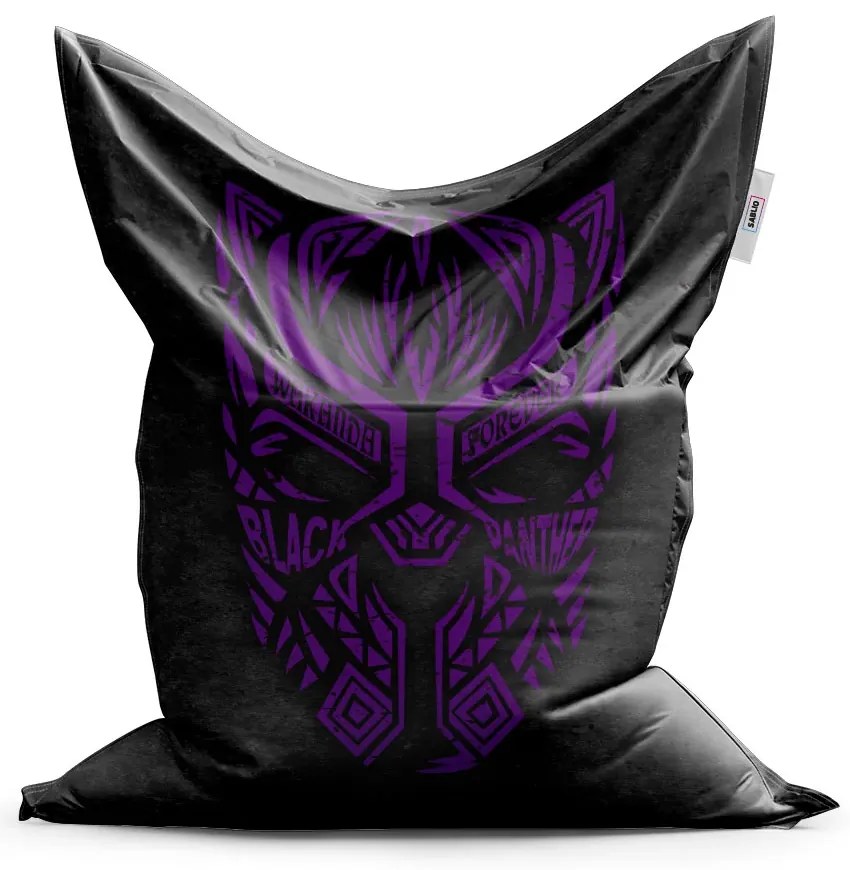 Sablio Sedací vak BLACK PANTHER wakanda forever Fialový - 150x100 cm