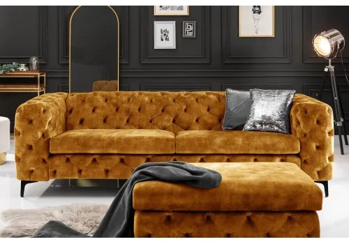 Taburetka 41299 Modern Barock Zamat Žltá  - Komfort-nábytok