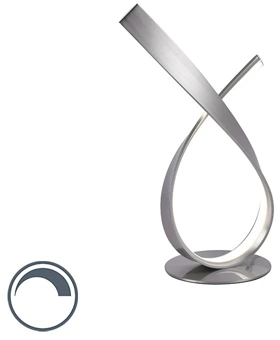 Dizajnová stolná lampa oceľ vrátane LED a stmievača - Belinda