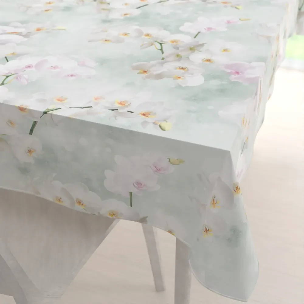Biante Dekoračný obdĺžnikový obrus PM-019 Orchidey na svetlo zelenom 80x120 cm