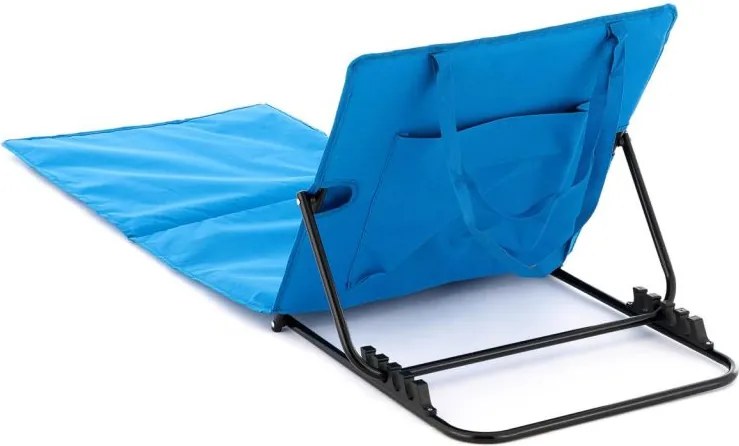 Nastaviteľná plážová podložka s operadlom, modrá, 2 ks