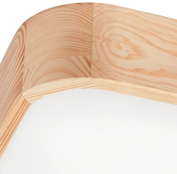 Stropné svietidlo NATURAL SQUARE 4xE27/15W/230V 45x45 cm borovica