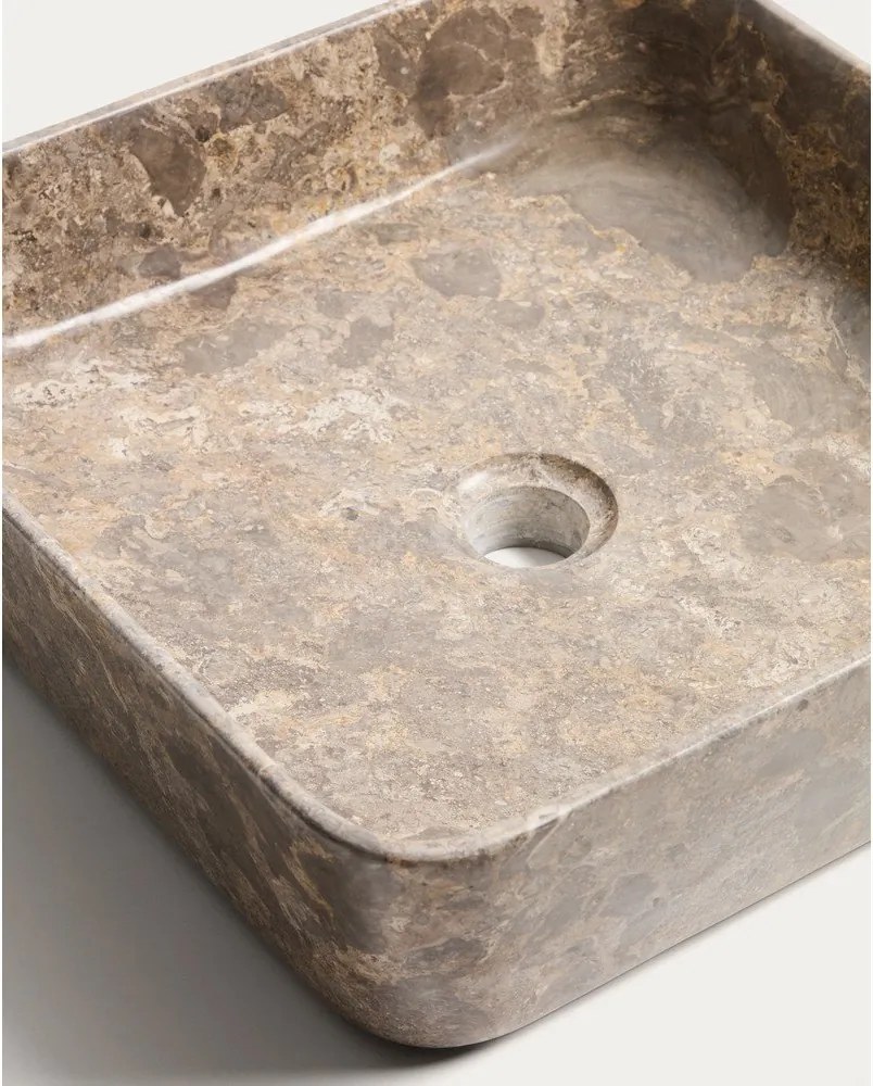 Sivé kamenné umývadlo 40x40 cm Darnen – Kave Home