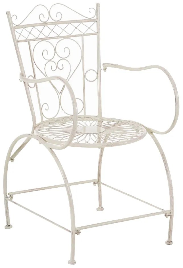 Kovová stolička Sheela s područkami - Krémová antik