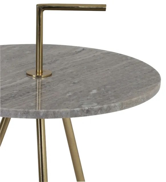 Mramorový stolík MOYUTA  grey-gold, menší