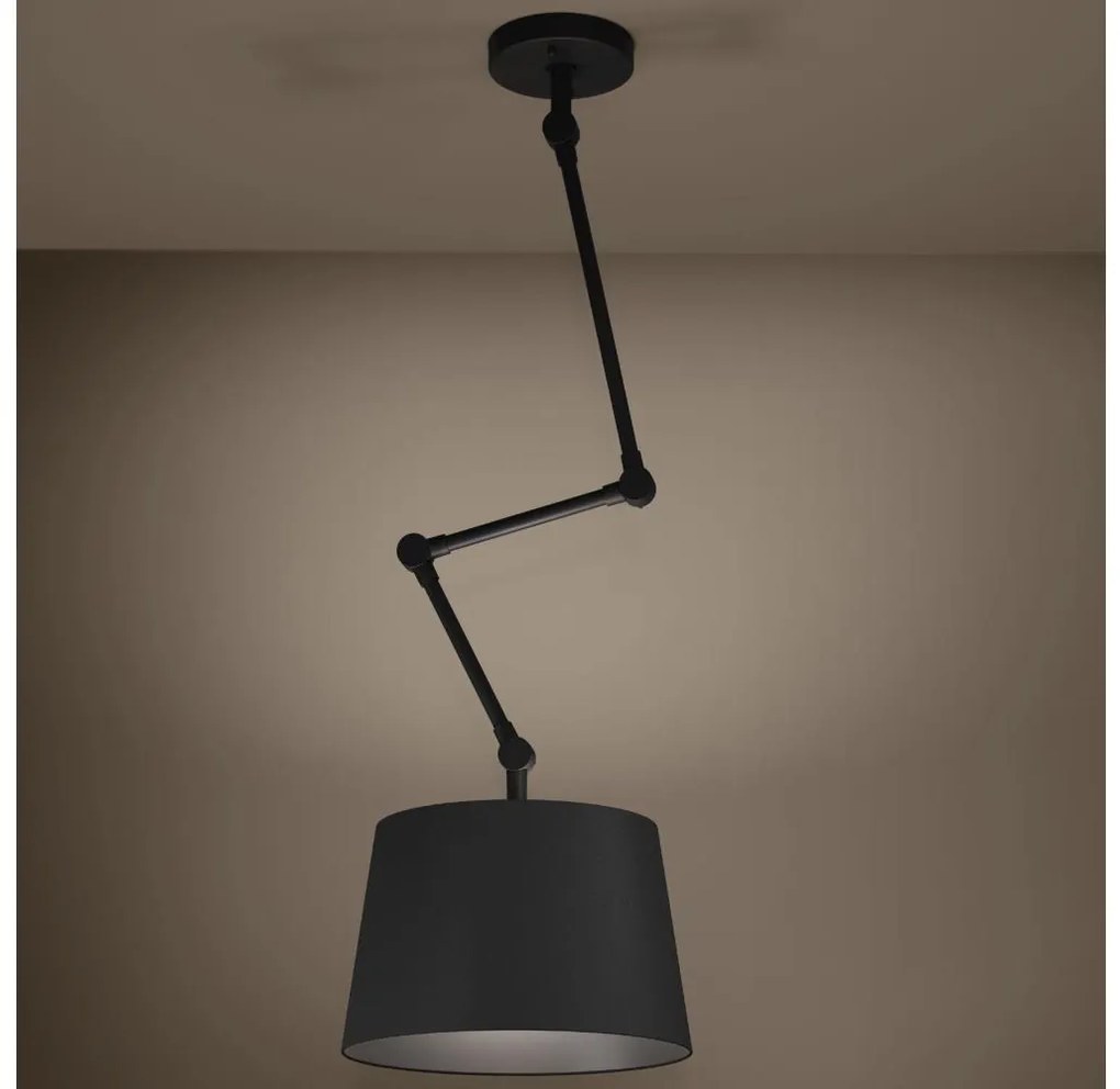 Eglo 390112 - Luster na tyči PISTUNIO 1xE27/40W/230V čierna