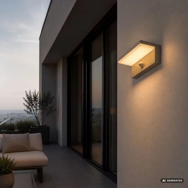 Rabalux 77220 - LED vonkajšie nástenné svietidlo so senzorom ZARAGOZA 9W/230V IP54 béžová