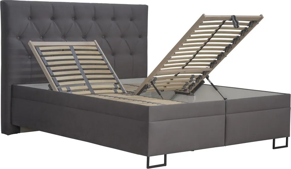 Posteľ Amy 180x200 cm, tmavo šedá látka