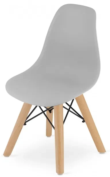 Set troch jedálenských stoličiek ZUBI sivé (hnedé nohy) 3ks