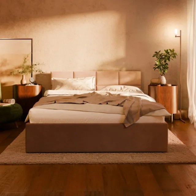 Manželská posteľ BORGO 160×200 cm sivá