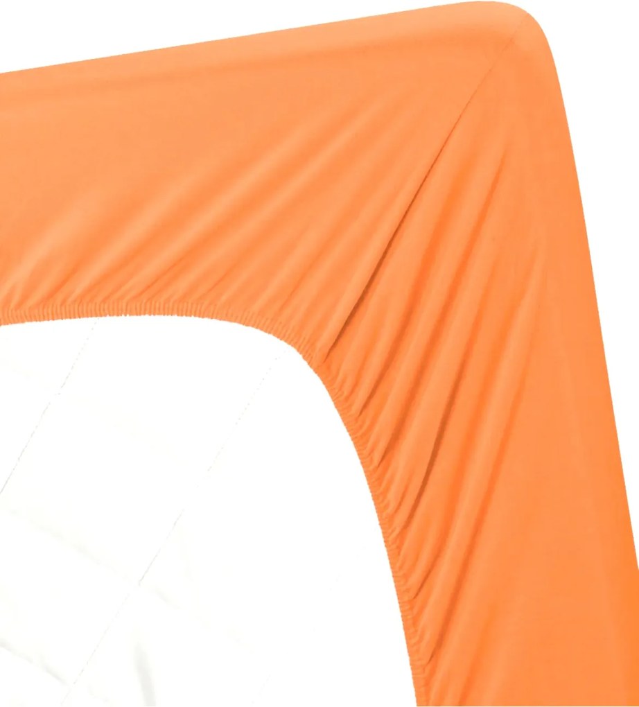 Posteľná plachta jersey oranžová - 60x120cm