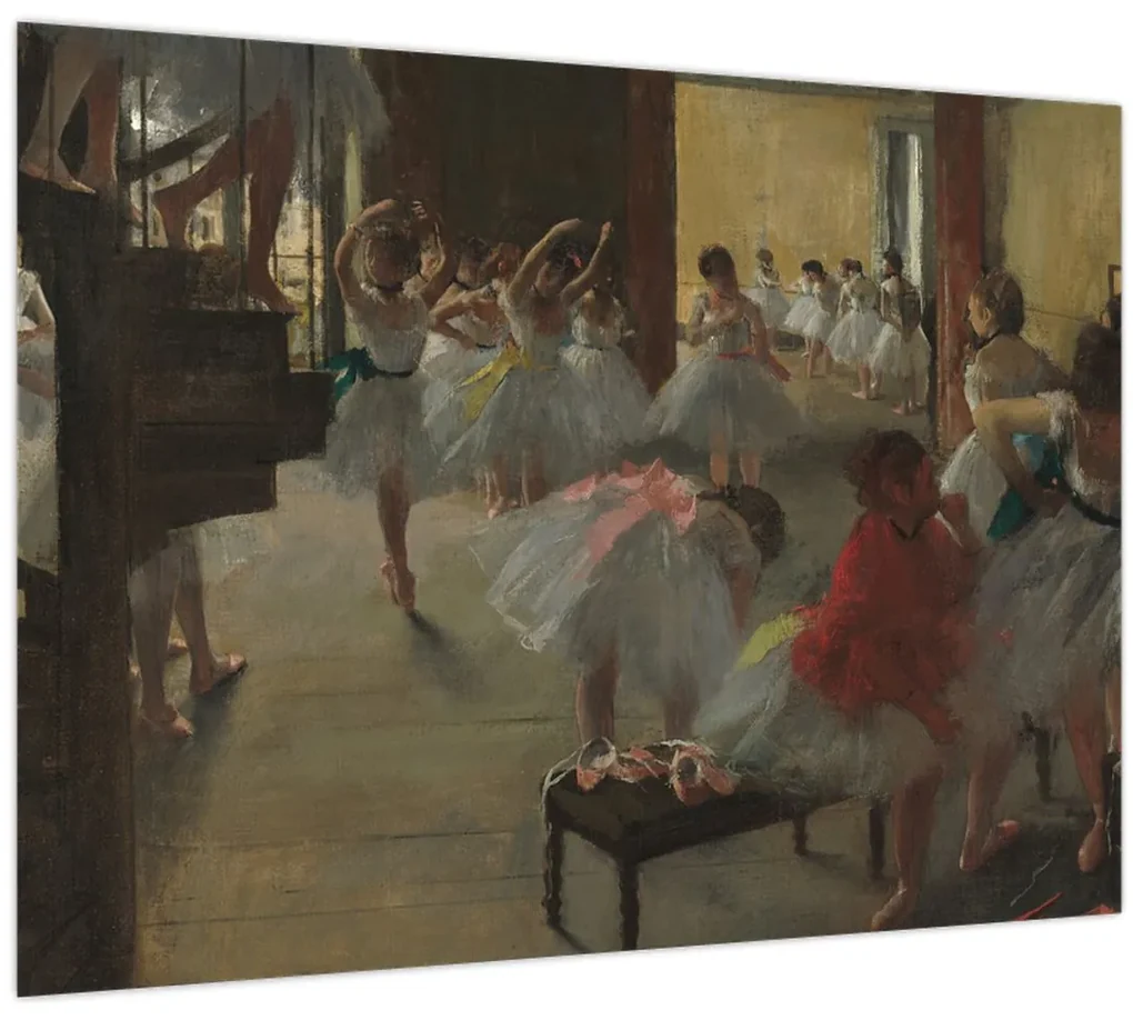 Sklenený obraz - Edgar Degas, The Dance Class, reprodukcia (70x50 cm)