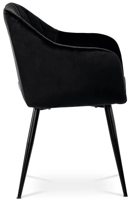 Autronic BONTEC Jedálenská stolička, čierna, zamatová látka, PIKA BK4 Farba: Čierna