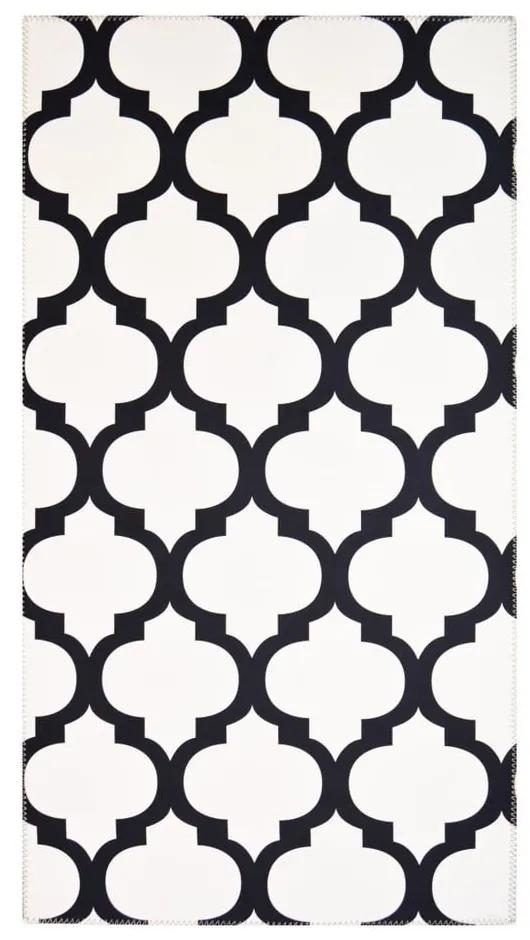 Čiernobiely odolný koberec Vitaus Jessica, 50 x 80 cm