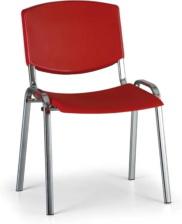 EUROSEAT Konferenčná stolička SMILE, chrómovaná konštrukcia, červená