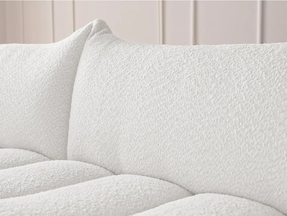 Biela rohová pohovka z textílie buklé (ľavý roh/s leňoškou) Azra – Bobochic Paris