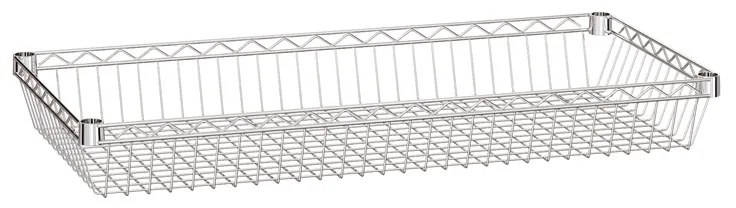 Drôtený policový kôš, chrómovaný, 900 x 450 mm