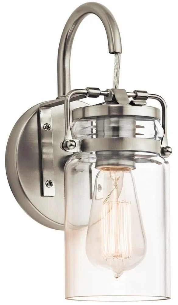 Elstead KL-BRINLEY1-NI - Nástenné svietidlo BRINLEY 1xE27/60W/230V matný chróm