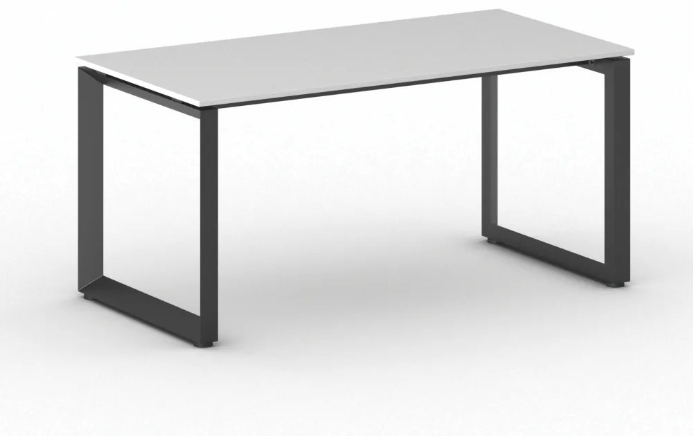 Kancelársky stôl PRIMO INSPIRE, čierna podnož, 1600 x 800 mm, biela
