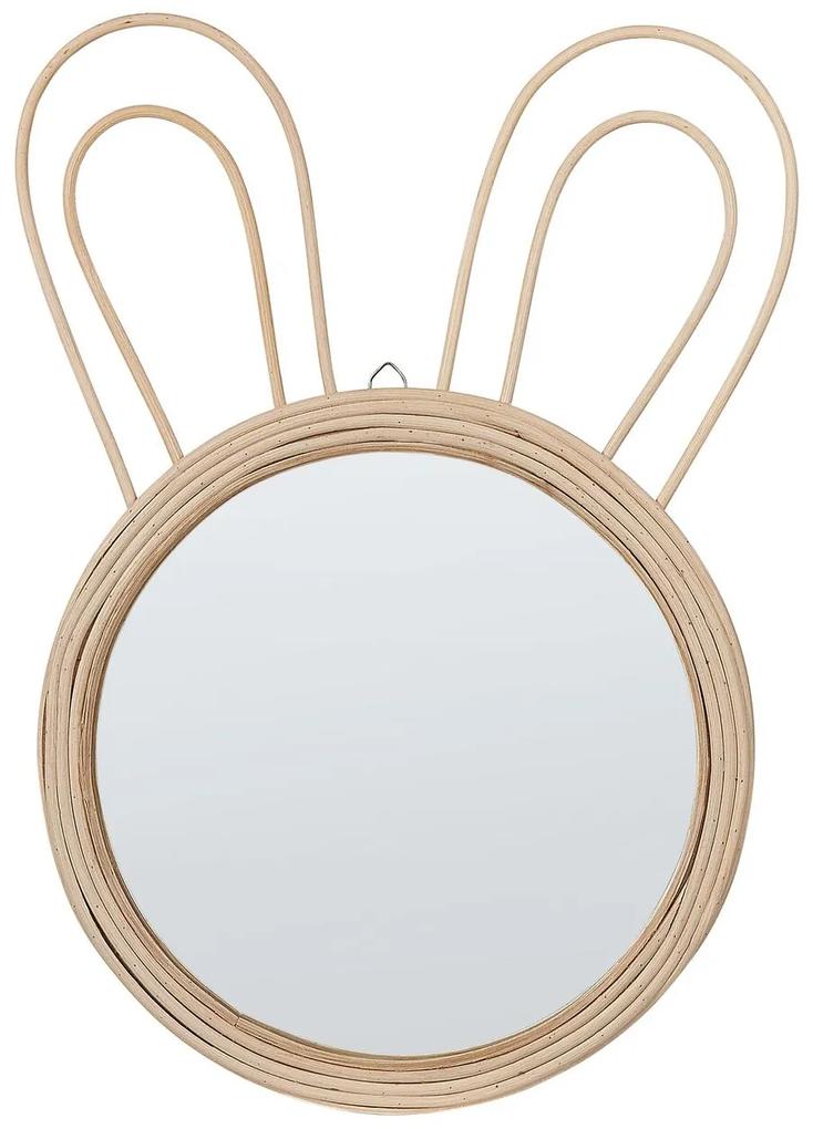 Nástenné ratanové zrkadlo ø 26 cm prírodné GOLONG Beliani