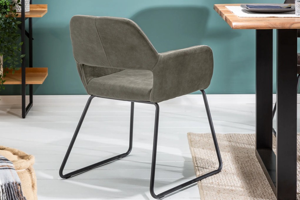Stolička Mustang z mikrovlákna antique taupe