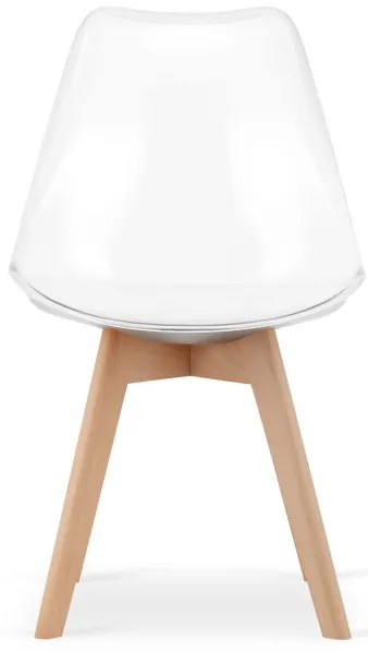 Set dvoch jedálenských stoličiek MARK - priehľadné (hnedé nohy) 2ks