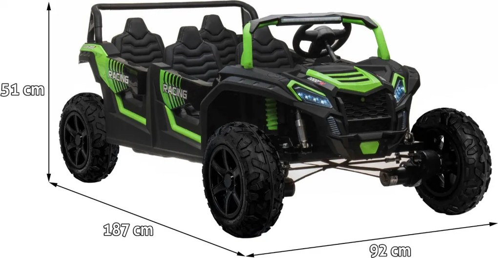 Ramiz 4-miestna bugina ATV RACING UTV2000 s lítium-iónovou batériou zelená