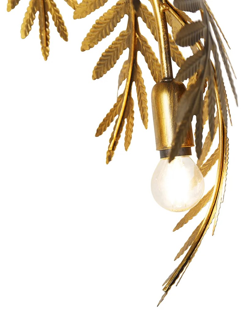 Vintage stojaca lampa starožitná zlatá 3-svetlá veľká - Botanica