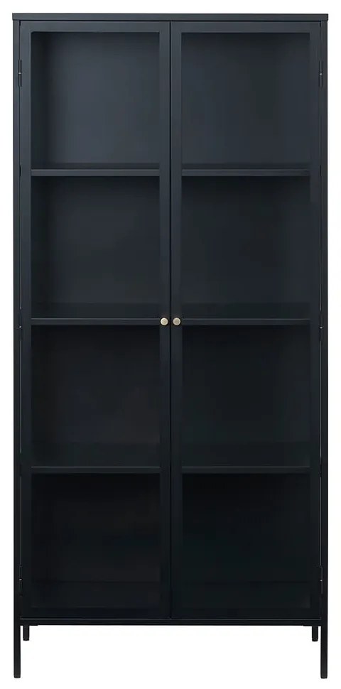 Čierna kovová vitrína 90x190 cm Carmel – Unique Furniture