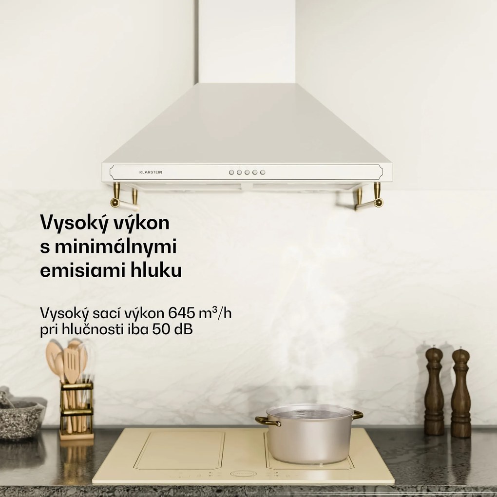 Klarstein Victoria, digestor, 60 cm, nástenný, 644,5 m³/h, LED, retro dizajn, čierny