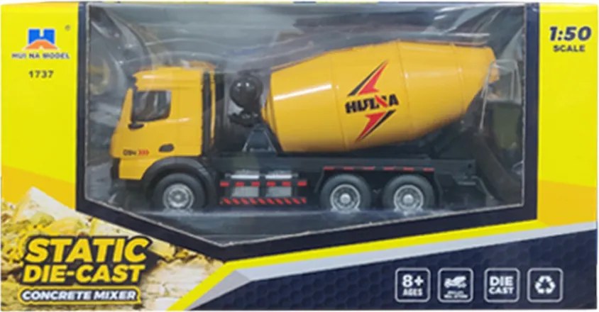 Betonárka Stavebné vozidlo Kovová Huina žltá 1:50
