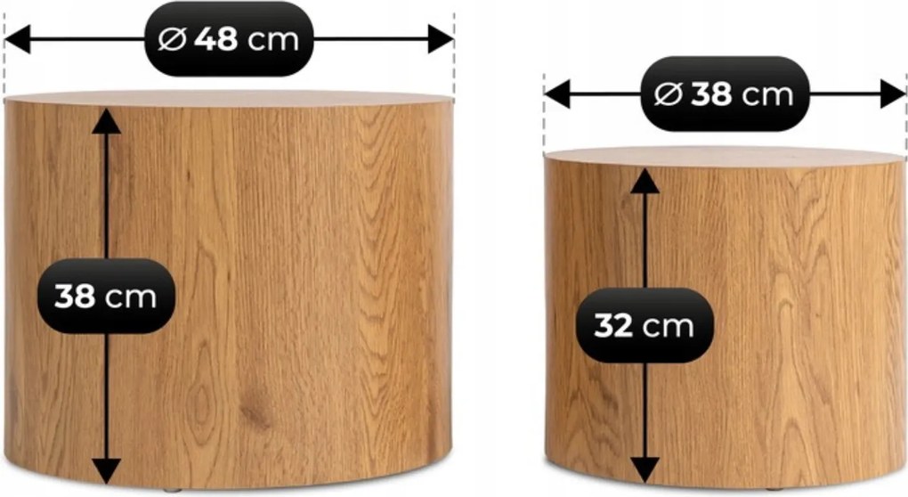 PROXIMA.store - Moderná zostava stolíkov LEILA FARBA: dub
