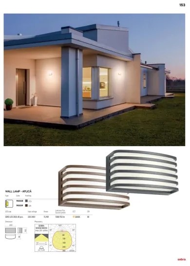 Redo 90039 - LED Vonkajšie nástenné svietidlo SEBRA LED/15W/230V IP65