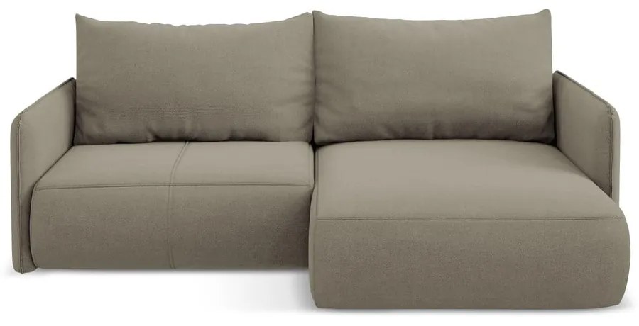 Béžová rozkladacia/s úložným priestorom rohová pohovka (pravý roh) Nanea – Makamii