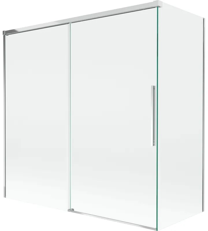 Mexen Rox, 2-krídlová posuvná vaňová zástena 160 + 75 x 150 cm, 8mm číre sklo, chrómový profil, 8C9-160-075-01-00